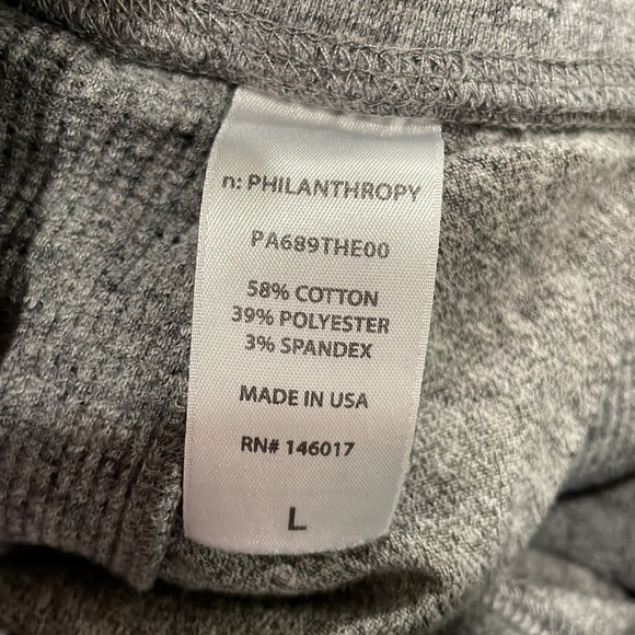 Philanthropy Gray Waffle Weave Joggers / Sweatpants - Picture 6 of 9